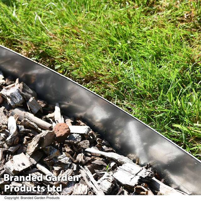 1m Heavy Duty Metal Border Edging Silver (16cm Tall) Pack of 4 (106cm W X 16cm H X 2cm D)