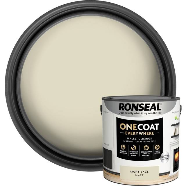 Ronseal One Coat Everywhere Paint Light Sage Matt 2.5L, Green