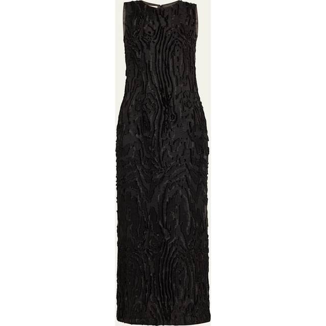 Fringed Jacquard Column Gown - BLACK - 8