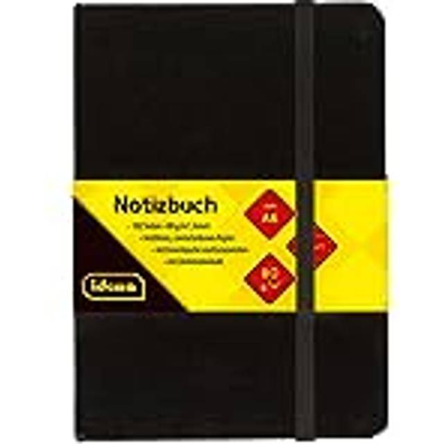 Idena 209285 Notebook A6 Lined with Bookmark and Inner Pocket FSC-Mix Paper Black
