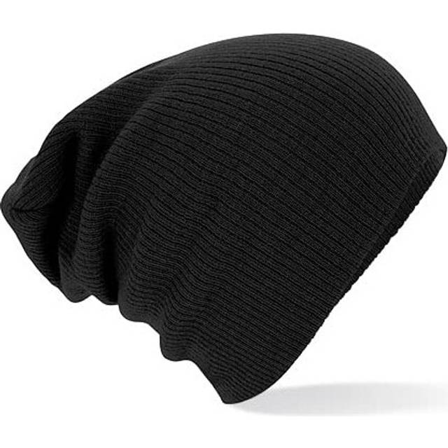 Hustle Wear Plain Slouch Beanie Knitted HAT ? B461 (Black)