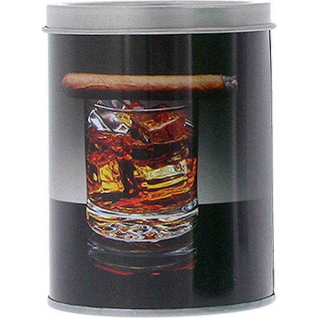 (Black Whisky) Metal Ashtray Round Ash Tray Novelty Cigarette