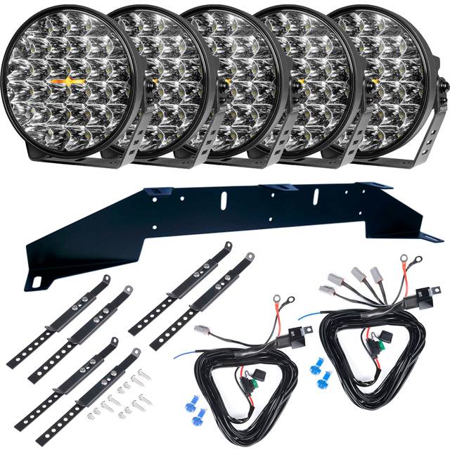 Extraljus Purelux 9110 UNLIMITED DRL - Rund / 23 cm / 175W, 4 st - Komplett paket