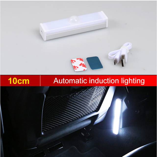 (1pc 6LEDs) Led Night Light Car Roof Ceiling Lamp Wireless USB Charging Human Body
