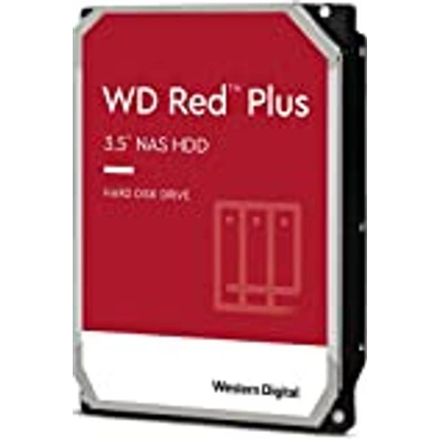 WD Red Plus 2 TB NAS 3,5 tum intern hårddisk – 5400 varv/rpM-klass, SATA 6 Gb/s, CMR, 128 MB cache