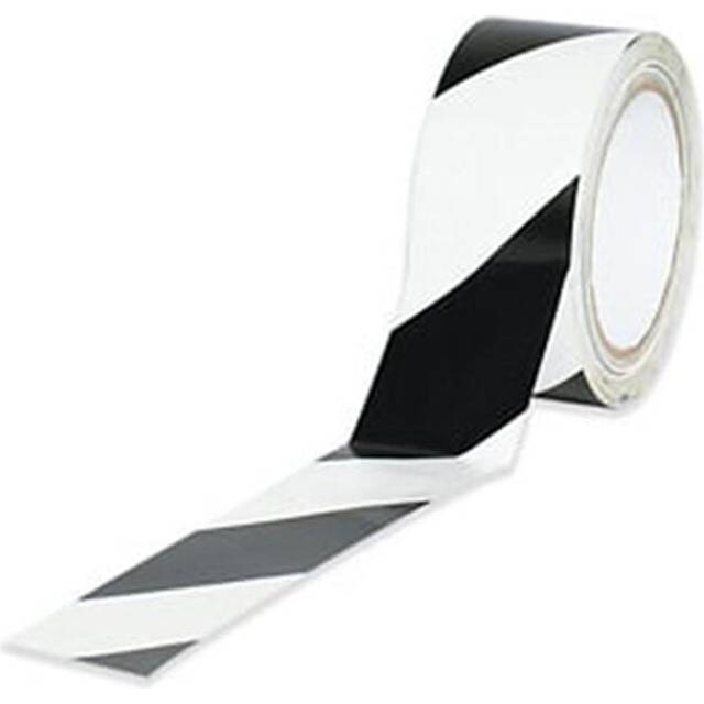 2 in. x 36 yds. Black-White Striped Vinyl Safety Tape