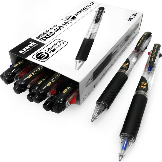 Uni Jetstream 3 Colour Retractable Barrel Pen 1.0mm
