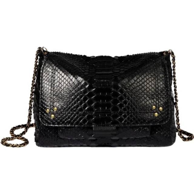 Sac à bandoulière Lulu M en cuir de python - Noir - Taille Unique