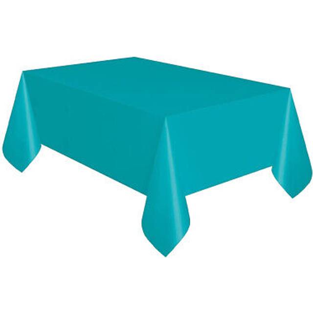 Unique Party Foldable Plastic Rectangular Party Table Cover - Caribbean Blue - one size