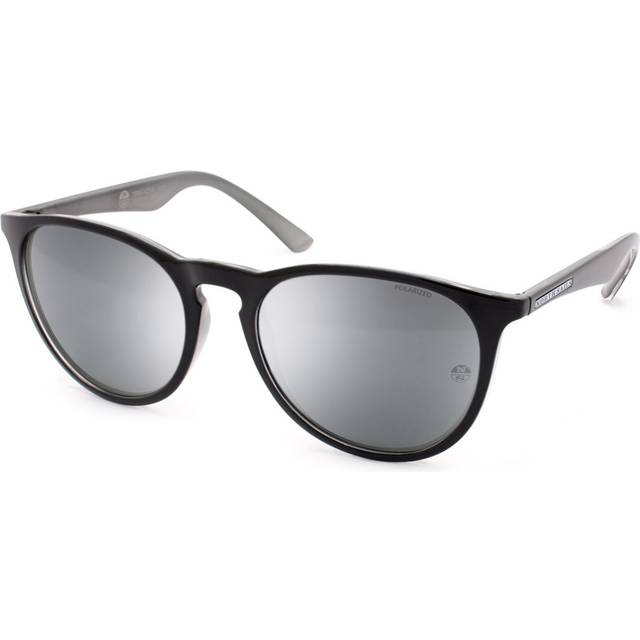 North Sails Unisex Terra Nova NS029 Sunglasses Plastic Black Silver Round Polarized