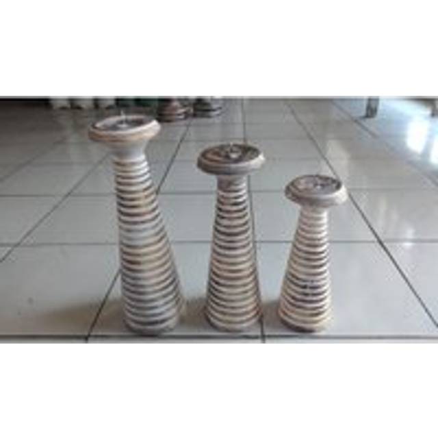 Minster Stylish Living Msl 35/30/25Cm Set 3 Candlesticks, Multi
