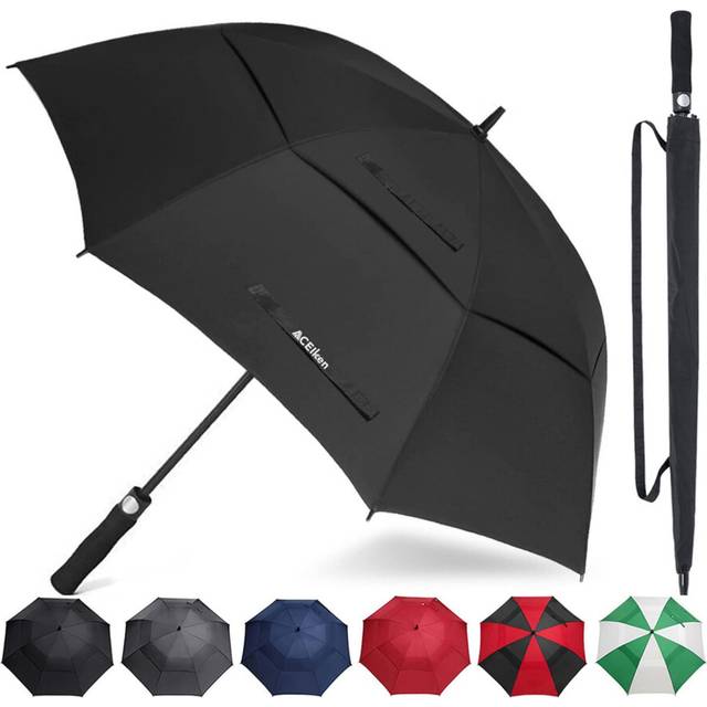 Golf Umbrella Large 68 Inch, Windproof Strong Double Canopy Vented, Automatic Open with EVA Grip, Outdoor Sun, Rain, Wind Protection Stick Umbrellas,