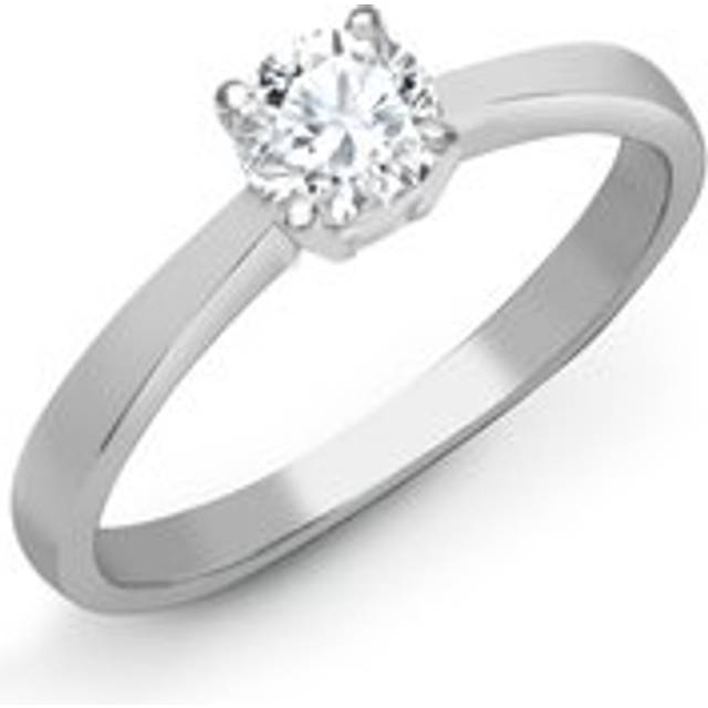 (G) Jewelco London Ladies Solid Platinum 4 Claw Set Round G SI1 1ct Diamond Solitaire Engagement Ring - PTR003-100