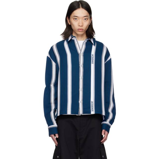 JACQUEMUS La Papier Striped Shirt - Blue