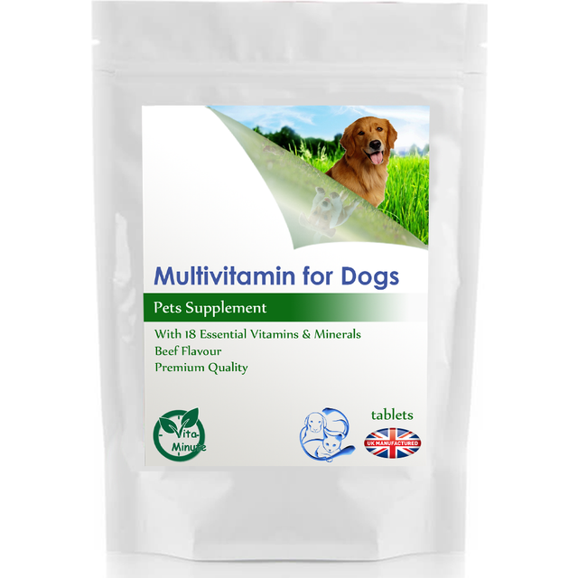 90 Tablets - High Potency Multivitamins & Minerals for Dogs, UK