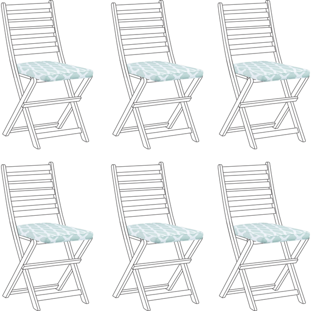 Set of 6 Garden Chair Cushions TOLVE 39 x 31 cm Mint Green