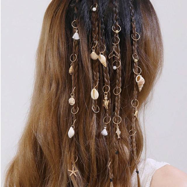SHEIN 24pcs Minimalist & Elegant Beach Style Hair Clips Set - Starfish, Turtle, Shell, Pearl, Ocean Theme Assorted Hair Accessories For Daily, Vacation, Par