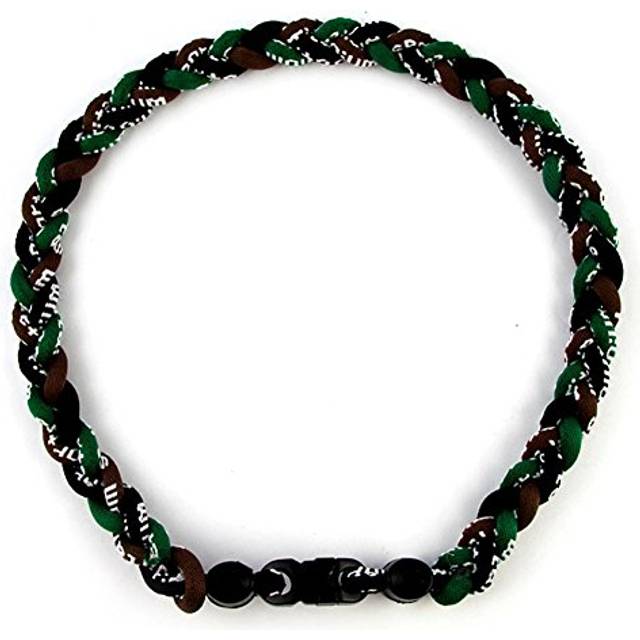MapofBeauty unisex adult 18 Sport Style Three Colors Fashion Three Braided Rope Tornado Necklace Green/Brown/Black