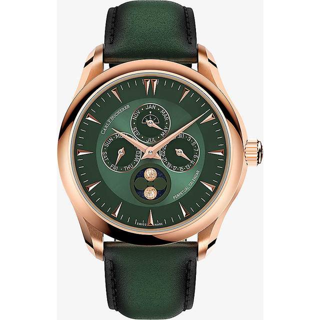 Carl F Bucherer Green 00.10916.03.93.01 Manero Peripheral Perpetual Calendar 18ct Red-gold and Leather Automatic Watch 1 Size - GREEN