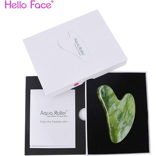 (a-serpentine box) Genuine Gua Sha Massage Tool Natural Jade Amethyst Massager Scrapers Tools Jade Stone Board For Face Neck Back Body Tool SPA