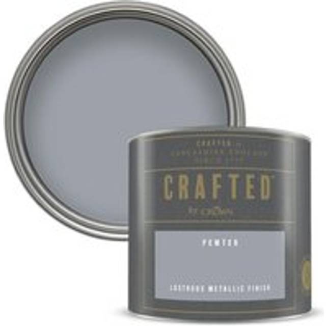 Crown Crafted Lustrous Metallic Emulsion Paint - Pewter - 125ml