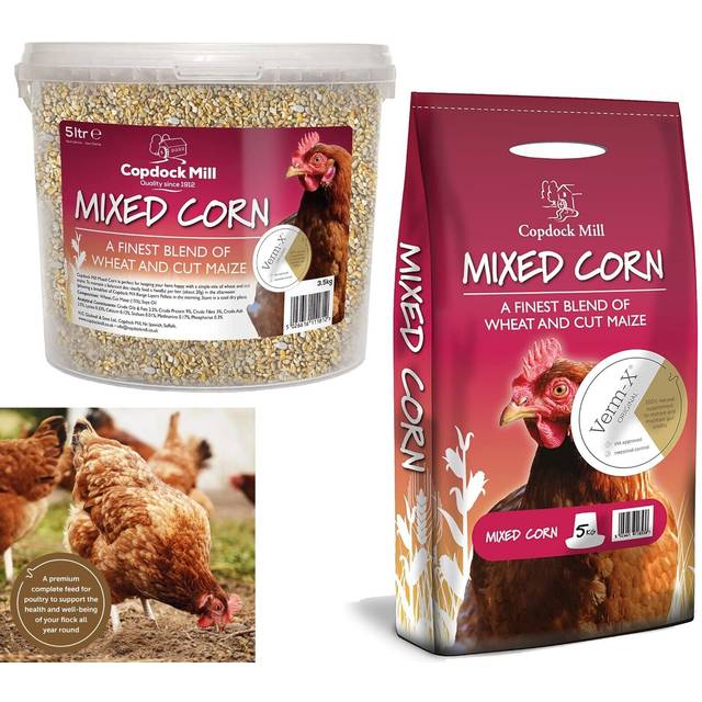 Mixed Corn Poultry Feed 3.5kg / 5 Litre Tub â Poultry Food for Chickens and Adult and Laying Poultry, Ducks, Geese, Bantams â 100% Natural
