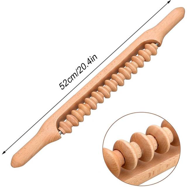 (a-C) Wood Therapy Massage Tool,Body Roller Stick,Anti Cellulite Tool,Lymphatic Drainage Paddle Tool,Muscle Gua Sha Release Stick Rod
