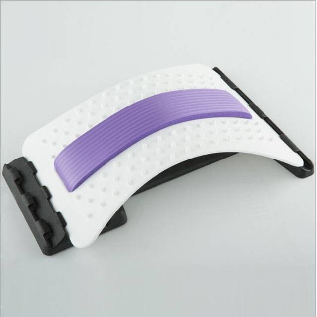(a-White Purple) Back Stretching Device Back Massager Lumbar Support Muscle Relief Tool For Fitness Massage
