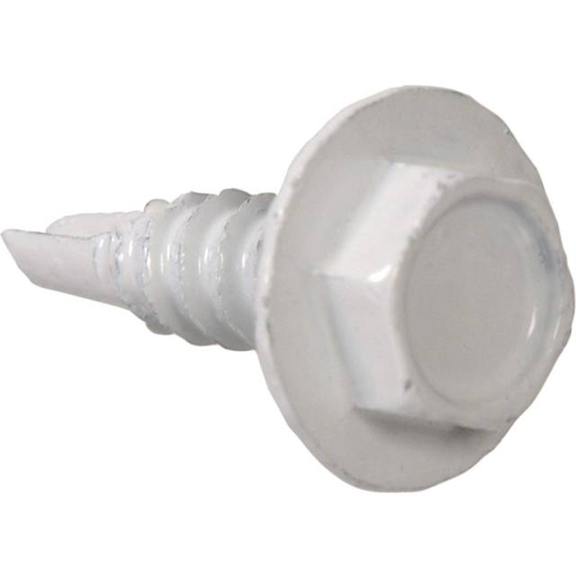 The Hillman GroupThe Hillman Group 35247 Hex Washer Head White Self-Drilling Screw 8 x 9/16 100-Pack