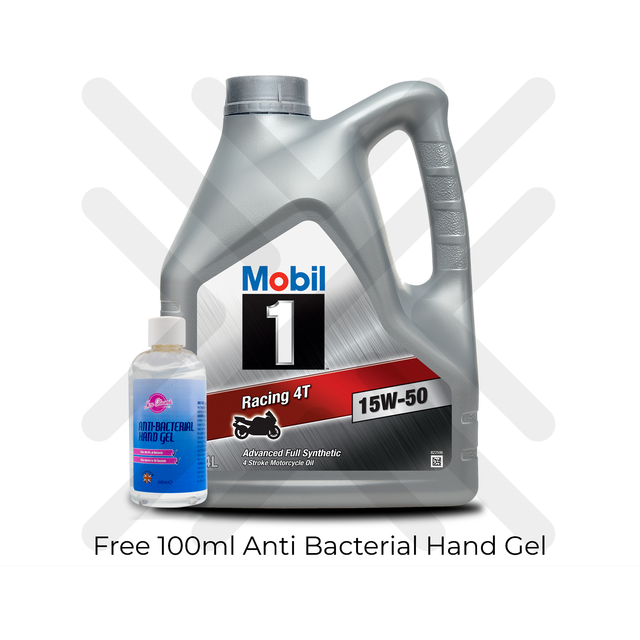 Mobil 1 racing 4t 15w50 4-stroke motorcycle oil 4l 4 litres + free gift
