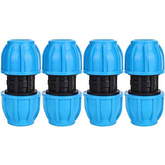 4Pcs Water Pipe Connector, 25mm to 25mm PE Plastic Straight Water Pipe Connector for PPR PE PVC Pipe Connection Fitting