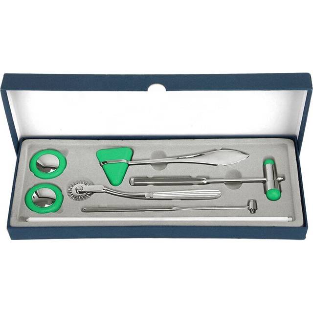 (Green) 5 in 1 Medical Neurological Massager Multifunctional Percussor Nerve Test Diagnostic Reflex Percussion Body Massage Hammer Tool