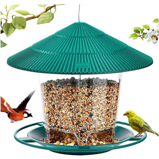 Outdoor Plastic Bird Feeding House Waterproof Gazebo Hanging Wild Bird Feeder Cage Outdoor Container With Hang Rope Bird Feeder
