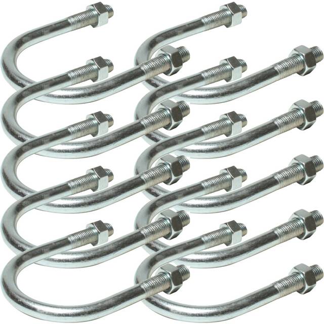10 Pack 3 80 90mm U Bolts Zinc Plated Steel Nuts Pole Grip Bracket Clamp