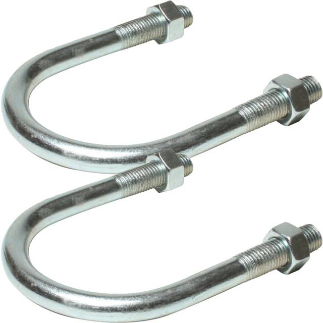 "2 Pack 3"" 80 90mm U Bolts Zinc Plated Steel Nuts Pole Grip Bracket Clamp"