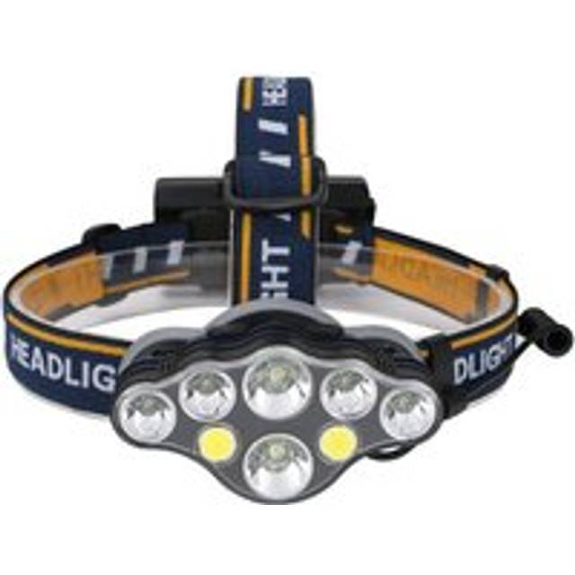 Alwaysh - Rechargeable led Headlamp, Ultra Powerful 8 led Lamp with 18,000 Lumens, Waterproof and Lightweight Head Torch, Perfect for Camping,