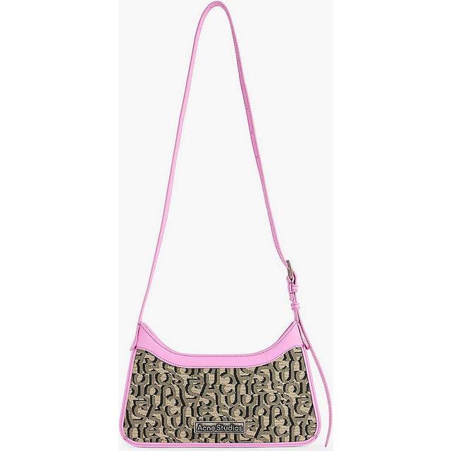 Acne Studios Womens Beige/pink Platt Mini Leopard-pattern Woven Shoulder Bag - BEIGE/PINK