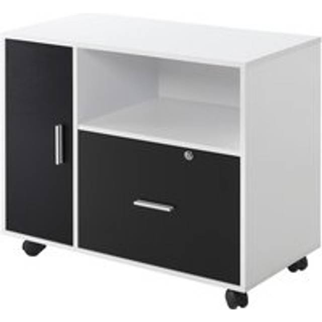HOMCOM Filing Cabinet w/ Lockable Drawer, Mobile File Cabinet w/ 4 Wheels & Shelf, Printer Stand for Hanging A4 & Letter Sized Files, Home Aosom UK
