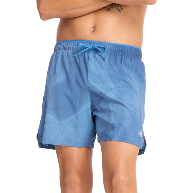 New Balance Men's RC Printed Short 5" in Blue Polywoven, size Medium