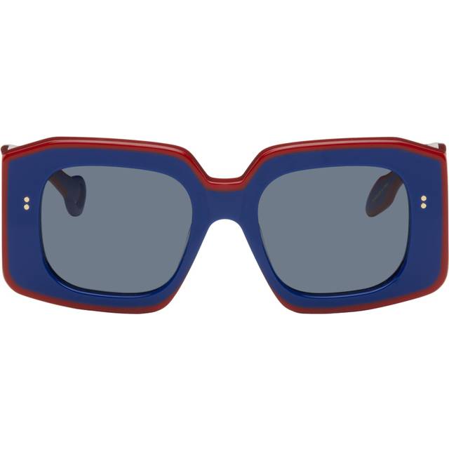 JW Anderson SSENSE Exclusive Blue & Red Bumper Sunglasses - Blue/Red Acetate - UNI