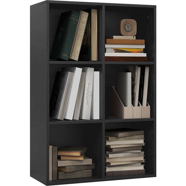 HOMCOM Cubic Cabinet Bookcase Storage Shelves for Home Office, Black