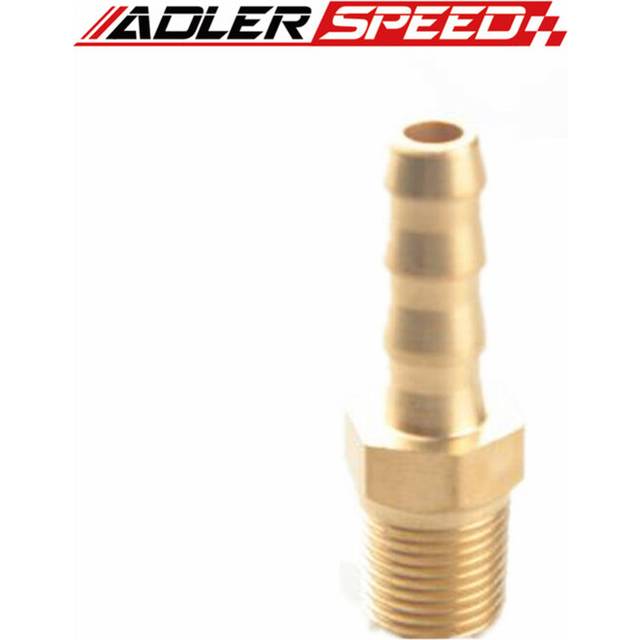 "3/8"" Male Hose Barbs To 1/8"" NPT Pipe Male Brass Fuel Oil Fitting Adapter"