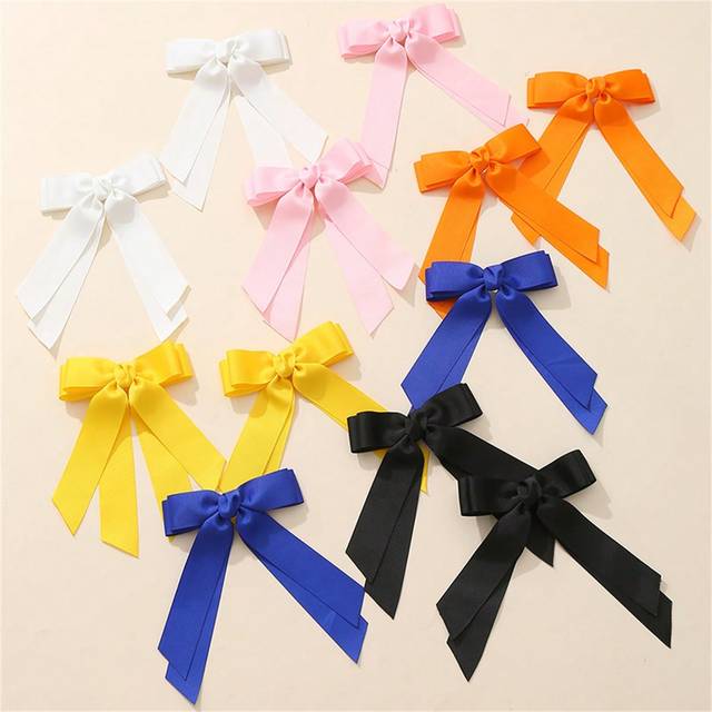 NAIZHU 1 Pair Children&#39;s Fashion Big Bow Satin Fabric Sweet Bow Hair Clips, Cute Hair Accessories For Girls
