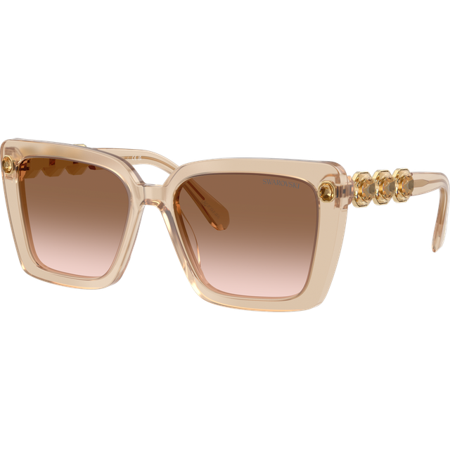 Swarovski 0SK6032 Square Sunglasses, Beige Transparent