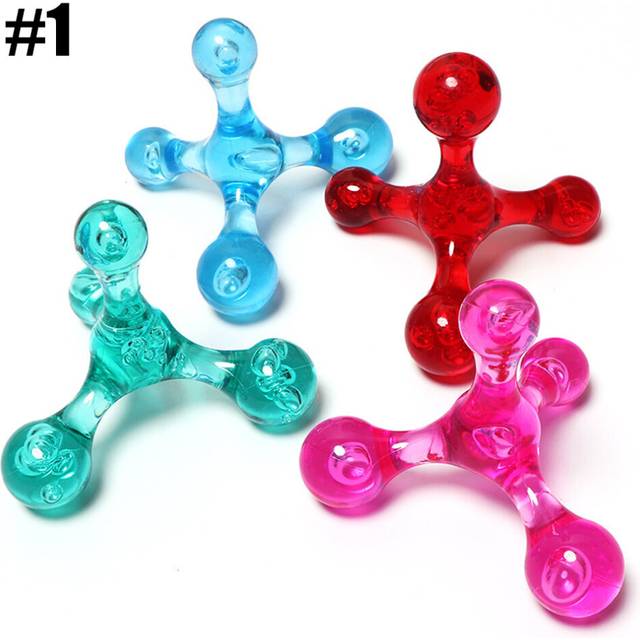 (a-Color Random -1Pcs) 1Pcs Hand Held Massagers Tools, Back Deep Tissue, 4-Legged Acupressure Gentle Self Massager Trigger Pressure Point Massage Tool