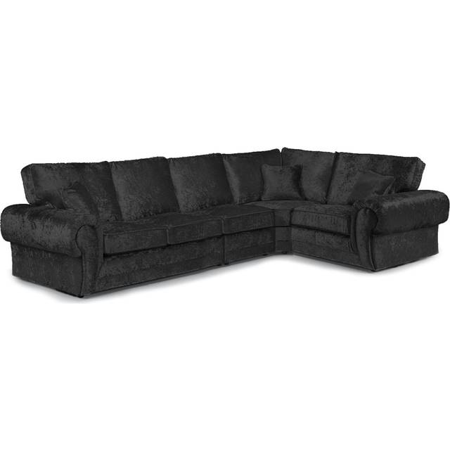 Lohan Upholstered Corner Sectional - Black (335cm W X 185cm D;335cm W X 185cm D)