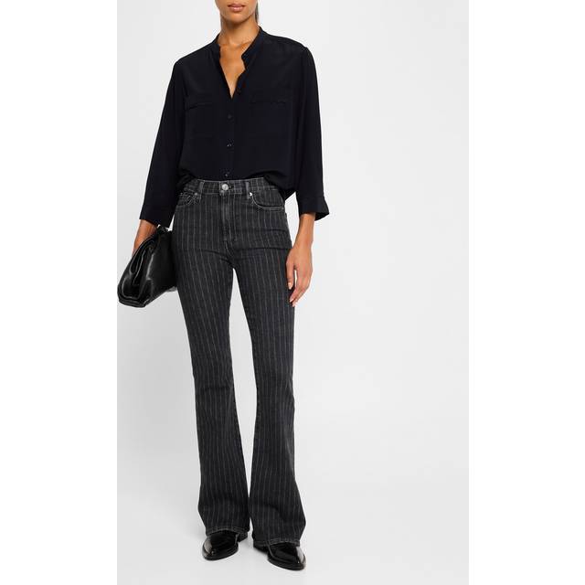 Frame Le High Flare High Rise Flared Jeans in Charcoal