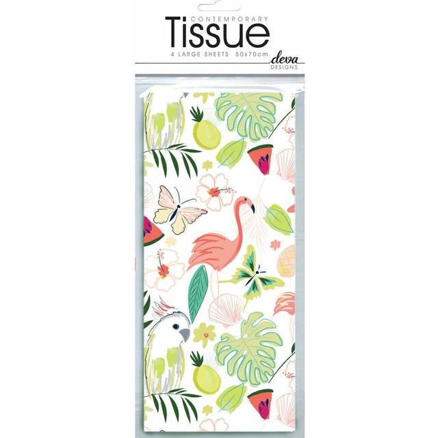 Katie Phythian Flamingo Tissue Wrapping Paper Deva 4 Sheets 50 X 70cm