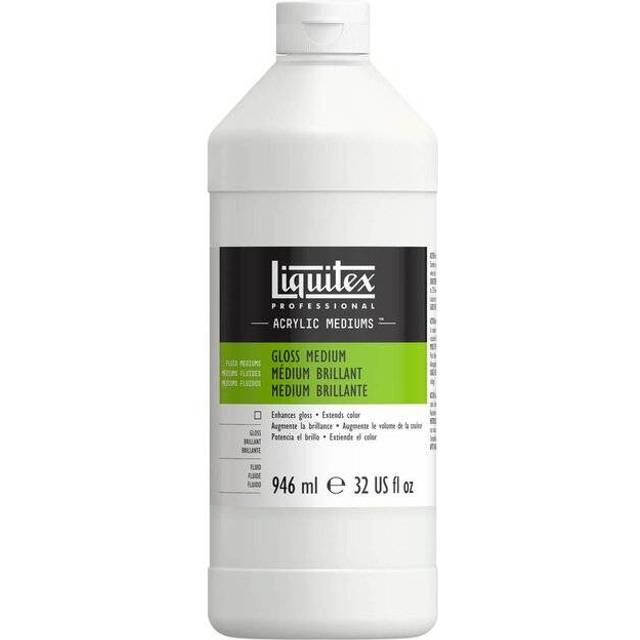 Liquitex 5032 professionell glansgel, medium och fernissa för akrylfärger, ökar glansen hos akrylfärger och förbättrar färgfilmen och färgdjupet – 946 ml flaska, transparent