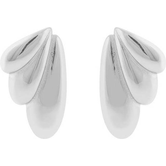 Snö Of Sweden Dakota Wide Small Drop Earring Plain Silver